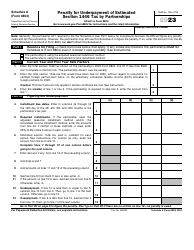 Document preview: IRS Form 8804 Schedule A Penalty for Underpayment of Estimated Section 1446 Tax by Partnerships, 2023