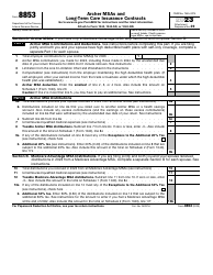 Document preview: IRS Form 8853 Archer Msas and Long-Term Care Insurance Contracts, 2023