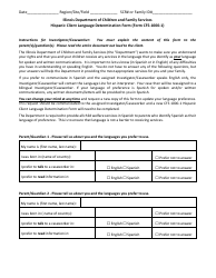 Document preview: Form CFS-1000-1 Hispanic Client Language Determination Form - Illinois