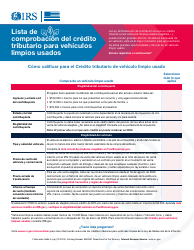 Document preview: Lista De Comprobacion Del Credito Tributario Para Vehiculos Limpios Usados (Spanish)