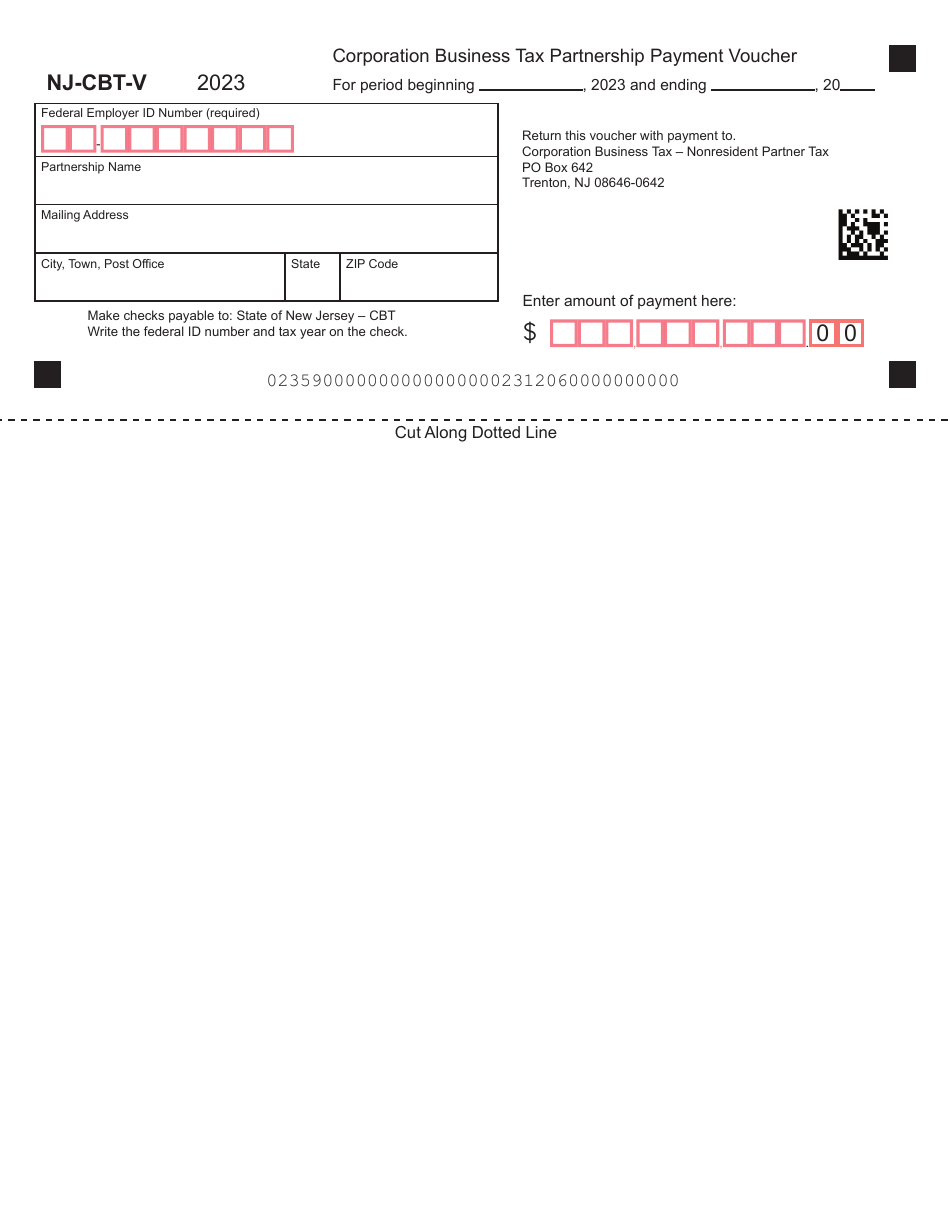 Form NJCBTV Download Fillable PDF or Fill Online Corporation Business