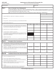 Document preview: Form CBT-160-P Underpayment of Estimated Nj Partnership Tax - New Jersey, 2023