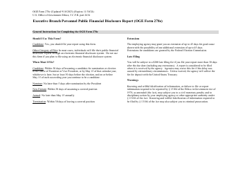 Document preview: OGE Form 278E Executive Branch Personnel Public Financial Disclosure Report