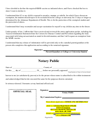 Arkansas Immunization College or University Exemption Application - Arkansas, Page 6