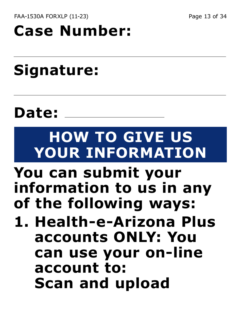 Form FAA-1530A-XLP Nutrition Assistance Able Bodied Adult Without Dependents (Abawd) Time Limits - Extra Large Print - Arizona, Page 13