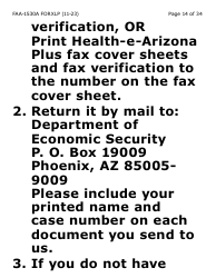 Form FAA-1530A-XLP Nutrition Assistance Able Bodied Adult Without Dependents (Abawd) Time Limits - Extra Large Print - Arizona, Page 14