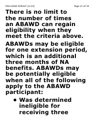 Form FAA-1530A-XLP Nutrition Assistance Able Bodied Adult Without Dependents (Abawd) Time Limits - Extra Large Print - Arizona, Page 21
