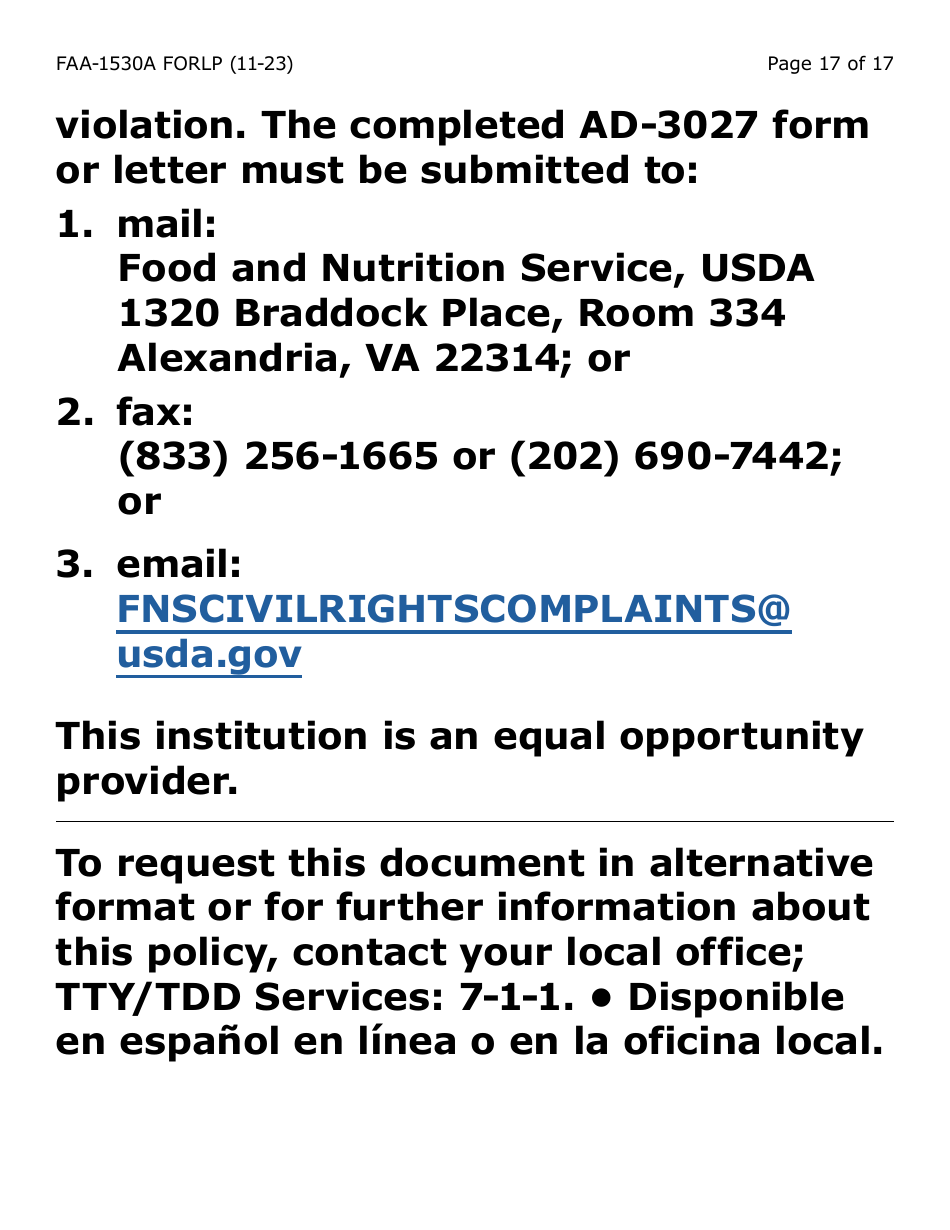 Form FAA-1530A-LP Nutrition Assistance Able Bodied Adult Without Dependents (Abawd) Time Limits - Large Print - Arizona, Page 17