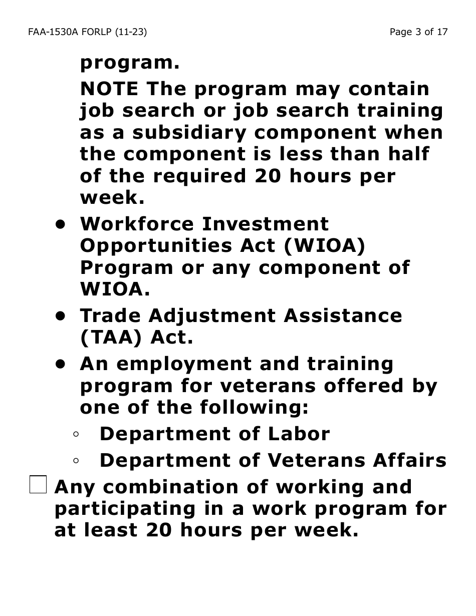 Form FAA-1530A-LP Nutrition Assistance Able Bodied Adult Without Dependents (Abawd) Time Limits - Large Print - Arizona, Page 3