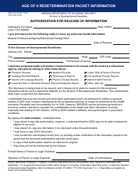Form DDD-2249A Age 6 Redetermination Packet - Arizona, Page 3