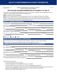 Form DDD-2250A Age 18 Redetermination Packet - Arizona, Page 3