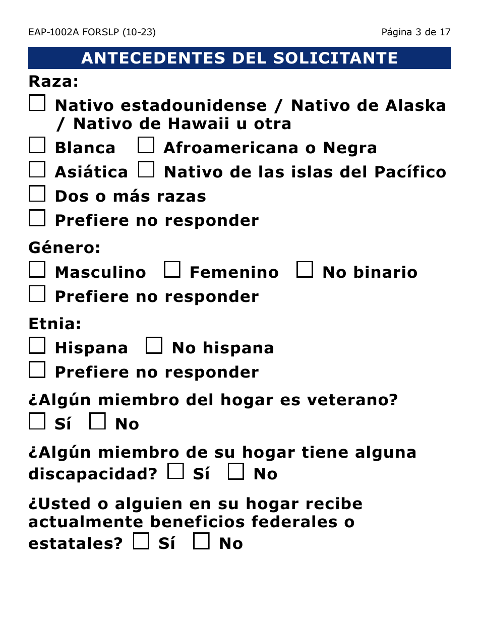 Formulario EAP-1002A-SLP Solicitud De Liheap - Large Print - Arizona (Spanish), Page 3