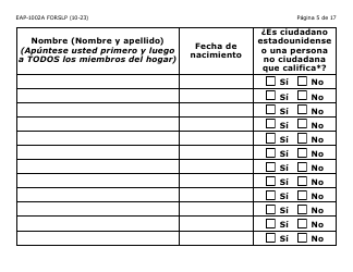 Formulario EAP-1002A-SLP Solicitud De Liheap - Large Print - Arizona (Spanish), Page 5