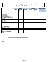 Information Technology Risk Examination (Intrex) Products and Services Template - Arkansas, Page 3