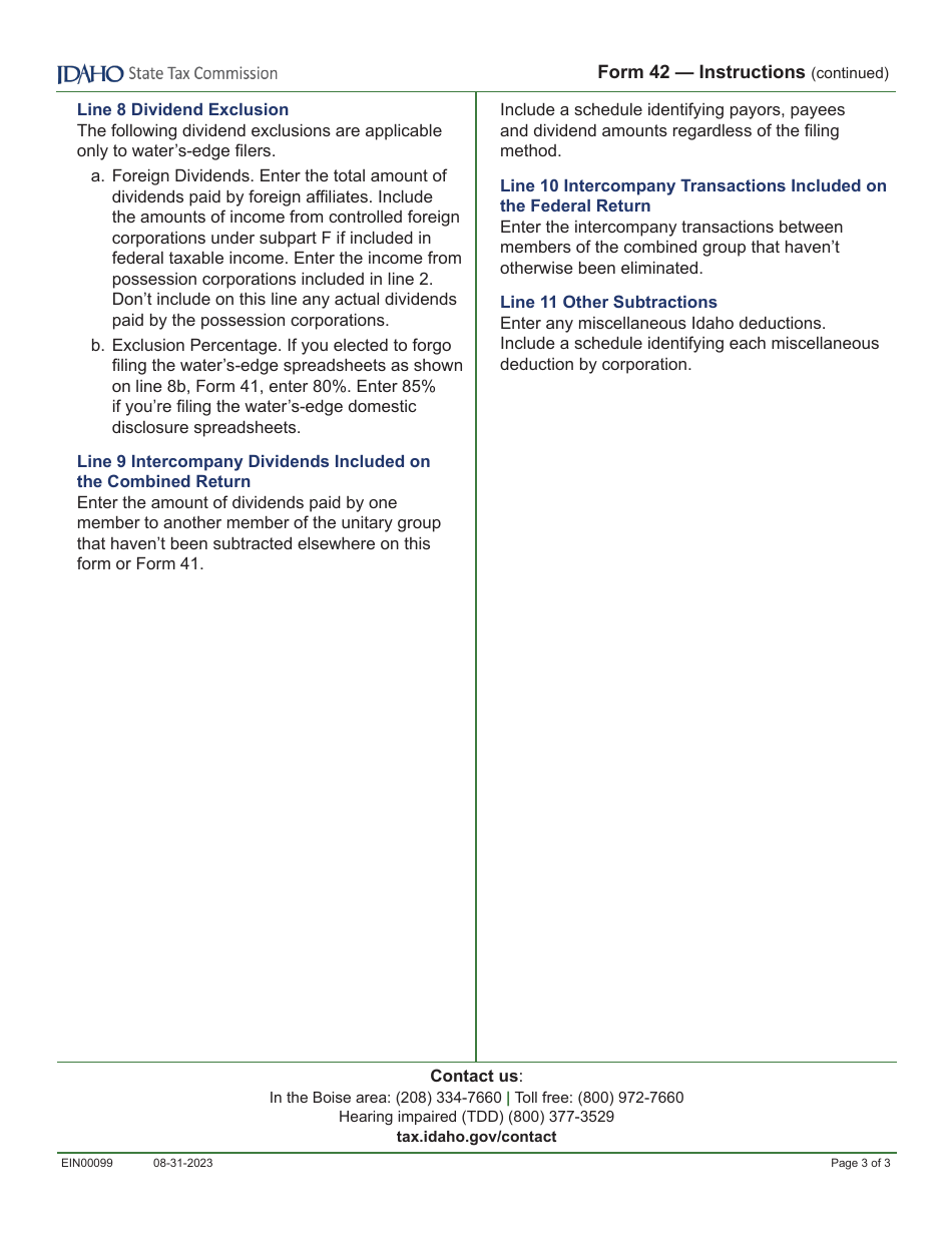 Form 42 (EFO00029) Apportionment and Combined Reporting Adjustments - Idaho, Page 4