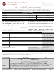 Form 305 Snap Stolen Benefit Replacement Request - Delaware