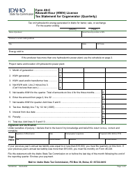 Document preview: Form 48-C (EFO00160) Kilowatt Hour (Kwh) License Tax Statement for Cogenerator (Quarterly) - Idaho
