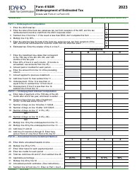 Form 41ESR (EFO00027) Underpayment of Estimated Tax - Idaho