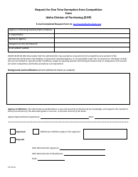 Document preview: Request for One Time Exemption From Competition - Idaho