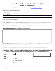 Document preview: Request for Limited Delegated Purchase Authorization (Dpa) - Idaho