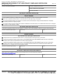 Document preview: Form DOT CEM-5773 Americans With Disability Act (Ada) Project Compliance Certification - California