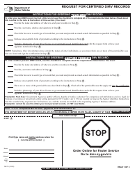 Form MV-15 Request for Certified DMV Records - New York