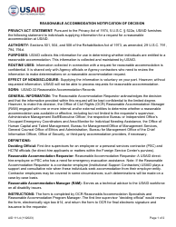 Form AID111-4 Reasonable Accommodation Notification of Decision