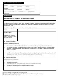 Document preview: Form 1340 Application for Payment of Unclaimed Funds
