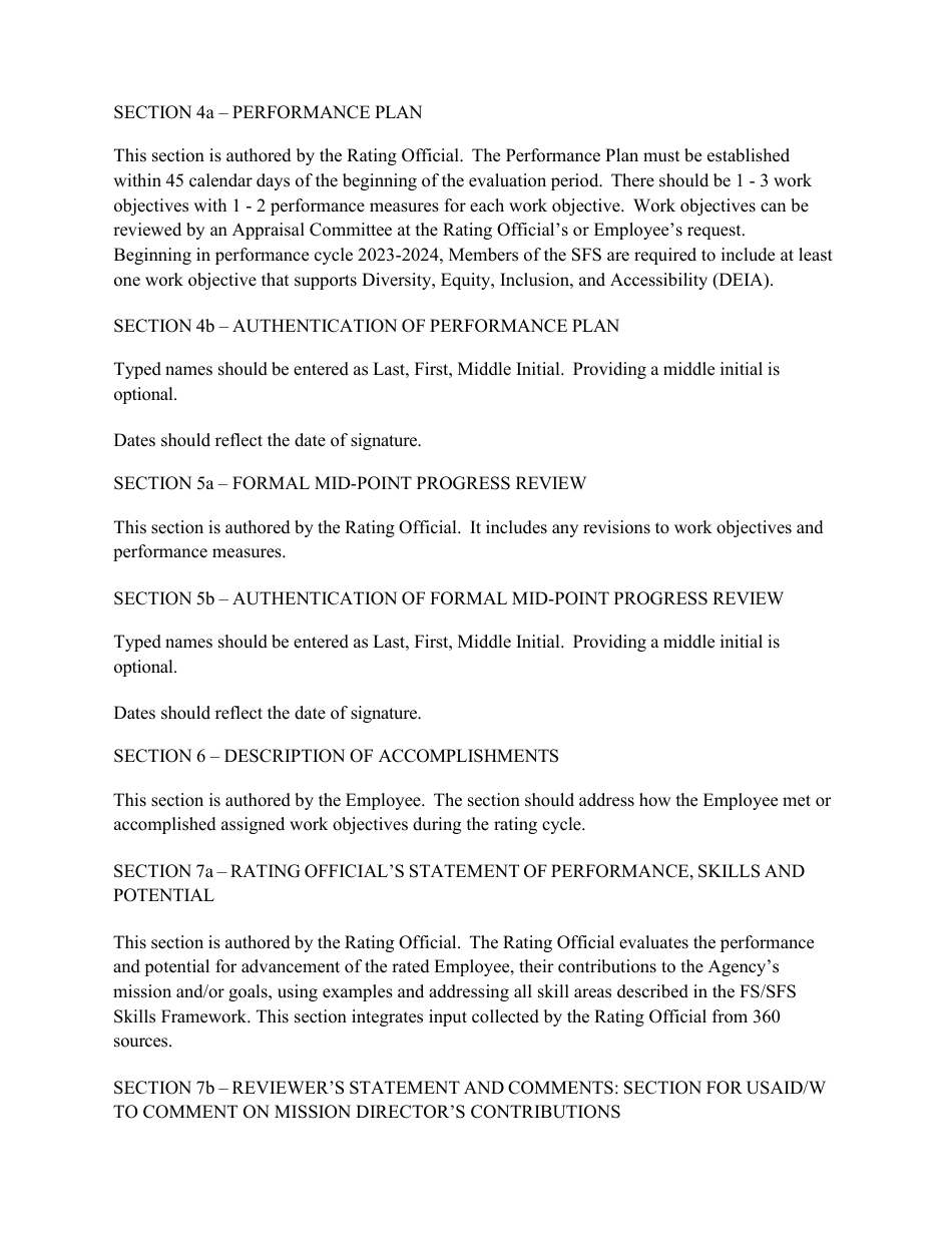 Form AID461-6 Annual Evaluation Form - Senior Foreign Service, Page 10