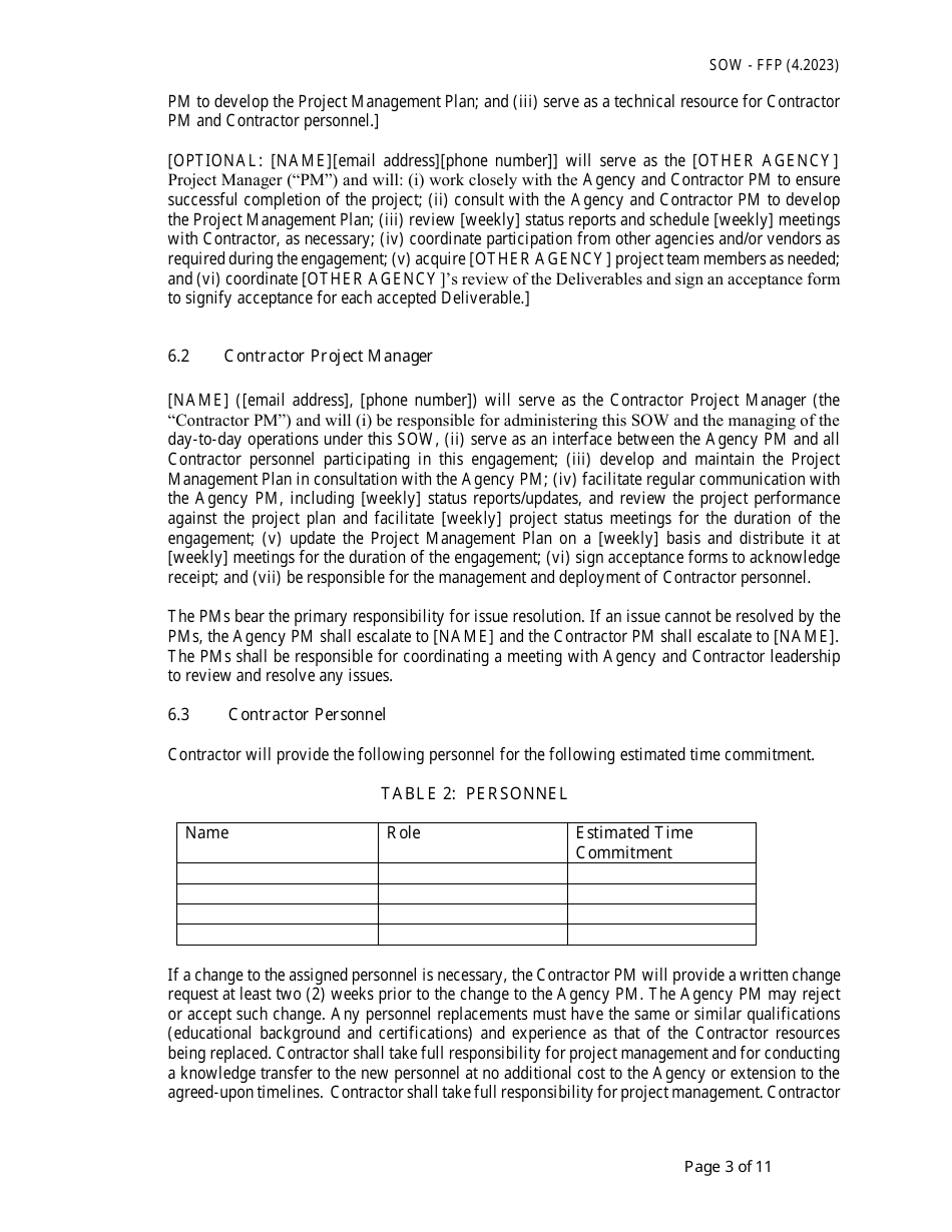Statement of Work - Fixed Price - Massachusetts, Page 3