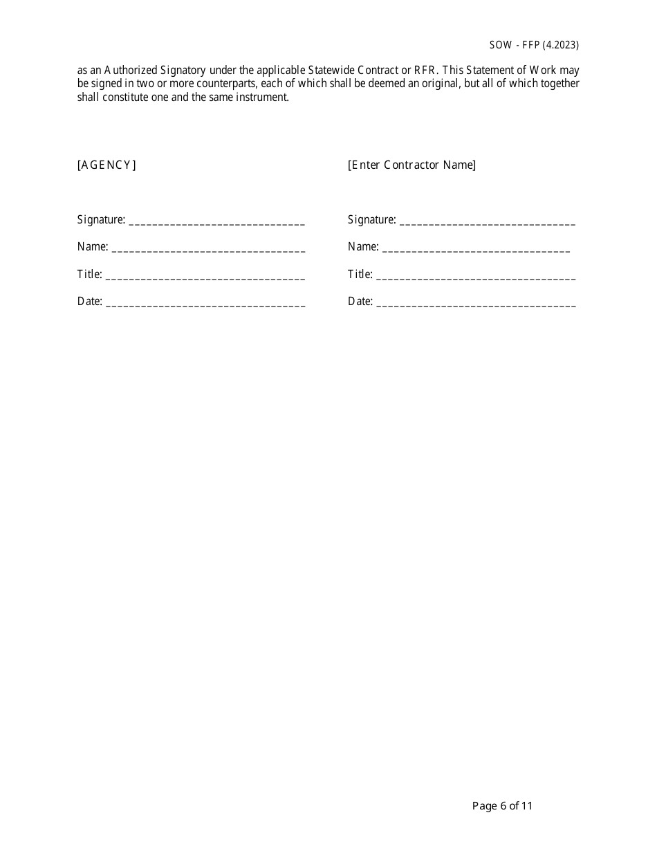 Statement of Work - Fixed Price - Massachusetts, Page 6