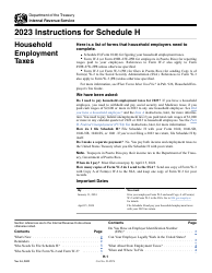 Instructions for IRS Form 1040 Schedule H Household Employment Taxes