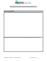 Bullying Prevention Initiative Grant Amendment Request Form - Michigan, Page 2