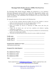 Document preview: Form ISA0-4-4 Mississippi Public Health Laboratory (Mphl) Web Portal User Registration - Mississippi