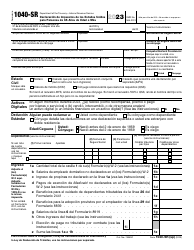 Document preview: IRS Formulario 1040-SR (SP) Declaracion De Impuestos De Los Estados Unidos Para Personas De 65 Anos De Edad O Mas (Spanish), 2023