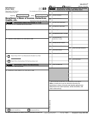 Document preview: IRS Form 1041 Schedule K-1 Beneficiary's Share of Current Year Income, Deductions, Credits, and Other Items, 2023