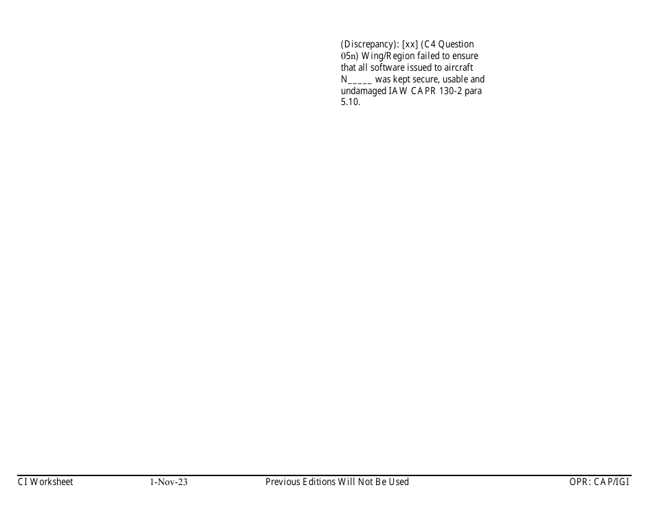 Form C-4 Ci Worksheet - Aircraft Management, Page 8