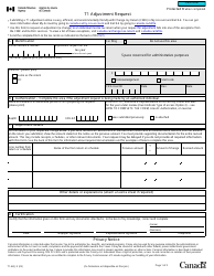 Document preview: Form T1-ADJ T1 Adjustment Request - Canada
