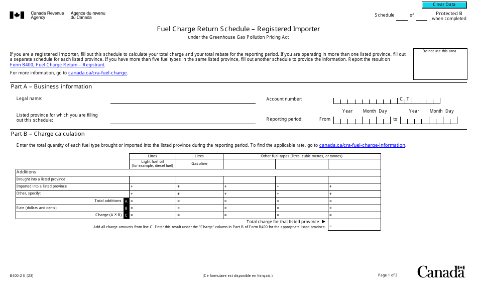 Form B4002 Download Fillable PDF or Fill Online Fuel Charge Return