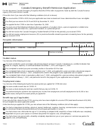 Document preview: Form T186 Canada Emergency Benefit Remission Application - Canada