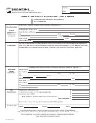 Document preview: Form UCC-15 Application for Ucc Alterations - Level 1 Permit - Pennsylvania