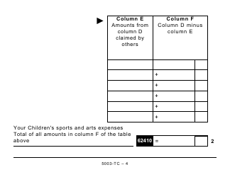 Form 5003-TC (NS479) Nova Scotia Credits - Large Print - Canada, Page 4