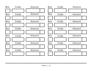 Form T5013 Statement of Partnership Income - Large Print - Canada, Page 6