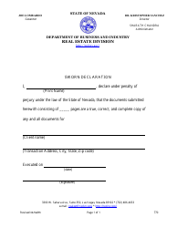 Document preview: Form 770 Sworn Declaration - Nevada