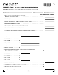 Document preview: Schedule RD Credit for Increasing Research Activities - Minnesota, 2023