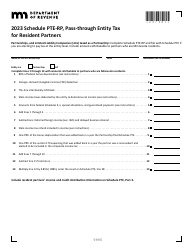 Schedule PTE-RP Pass-Through Entity Tax for Resident Partners - Minnesota