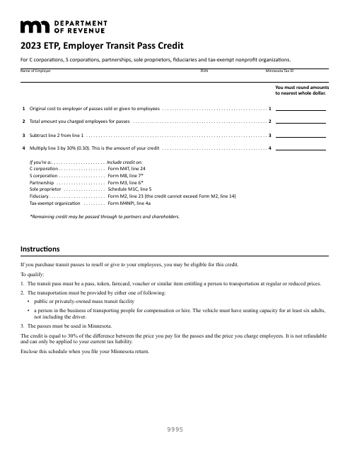 Form ETP 2023 Printable Pdf