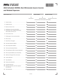 Schedule M2NM Non-minnesota Source Income and Related Expenses - Minnesota