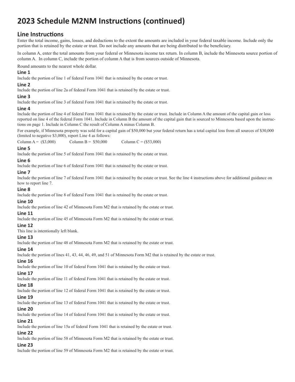 Schedule M2NM Non-minnesota Source Income and Related Expenses - Minnesota, Page 4