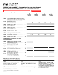 Schedule EST Additional Charge for Underpayment of Estimated Tax - Minnesota, Page 2